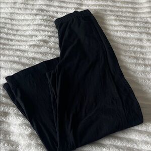 Black Wide Leg Cotton Pants